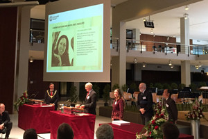 Margaret Torn receiving her honorary doctorate at University of Zurich, 4/25/2015