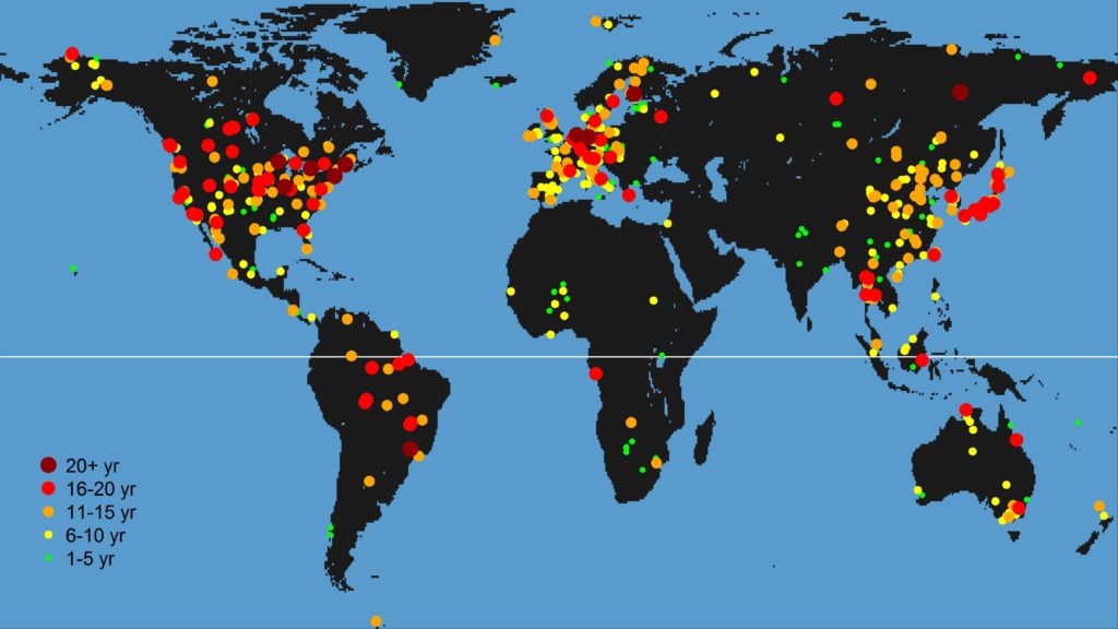 Global view of FLUXNET sites 2015
