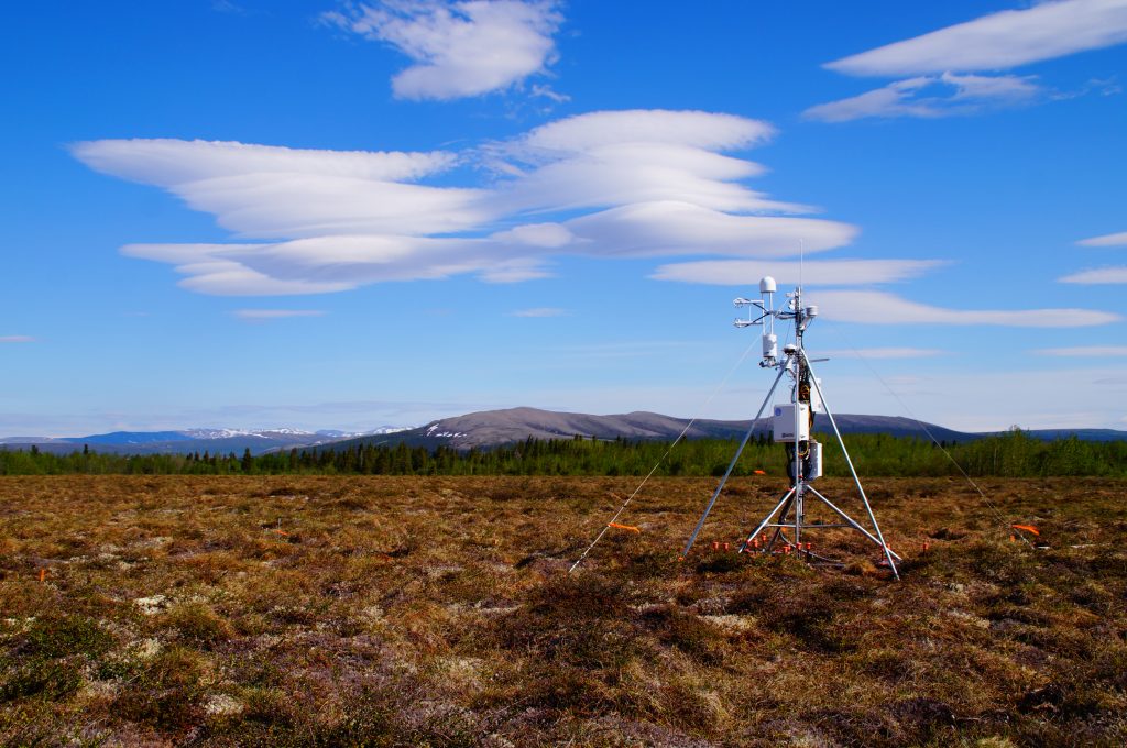 Methane and CO2 flux measurements carried out at the NGEE-Arctic/AmeriFlux US-NGC Council, Alaska site, which is a lichen-rich subarctic tussock tundra on underlying continuous permafrost. Photo cr. Sigrid Dengel