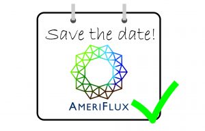 icon of a calendar with AmeriFlux logo and test 'Save the date!'